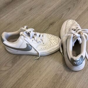 Nike White and Silver Athletic Shoes